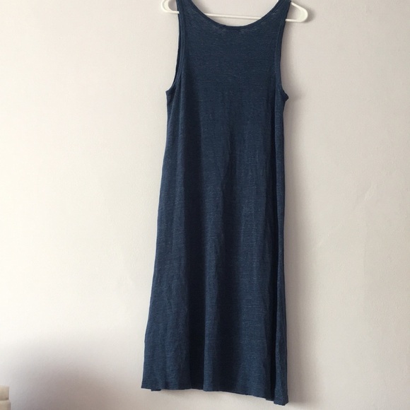 🍉 AG Adriano Goldschmied Blue Midi Linen Dress Small - Picture 8 of 11